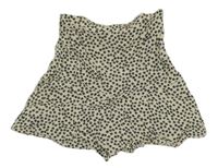 Smetanovo-černé vzorované lehké sukňové kraťasy Zara