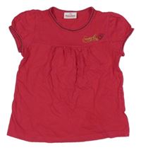 Tmavorůžové tričko s výšivkami Dopodopo