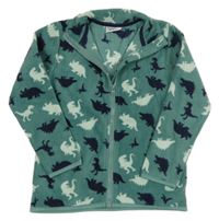 Khaki fleecová propínací mikina s dinosaury INFINITY KIDS