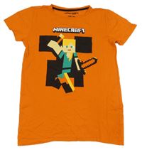 Oranžové tričko s potiskem - Minecraft vel. 176