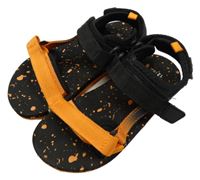 Černo-oranžové sandály s kaňkami vel. 31