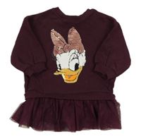Mahagonová mikina s Daisy z flitrů síťovinou Disney
