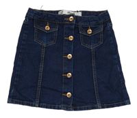 Tmavomodrá riflová propínací sukně Denim Co.