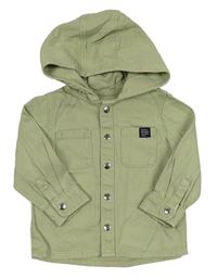 Khaki riflová bunda s kapucí F&F