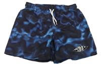 Černo-modré šusťákové plážové kraťasy H&M