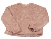 Růžová chlupatá mikina H&M