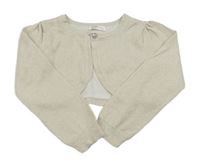 Béžové třptivé svetrové bolerko 