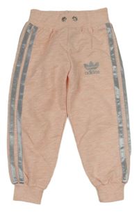 Broskvové sportovní kalhtoy s logem Adidas 