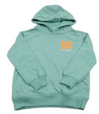 Mátová mikina s nápisem a kapucí 