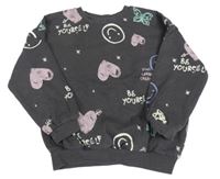 Šedá oversize mikina se vzorem George 