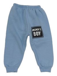 Modré tepláky s nápisem 