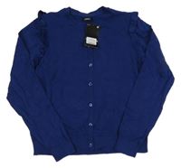 Nové - Námořnicky modrý propínací svetr s volánky Next 