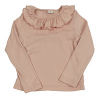 Světlerůžový svetr s volánky Shein