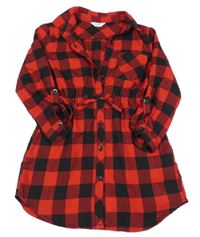 Červeno-černé kostkované propínací šaty Primark