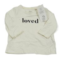 Nové - Smetanové triko s nápisem F&F