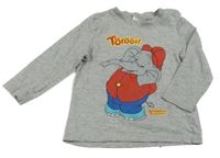 Šedé triko se sloníkem 