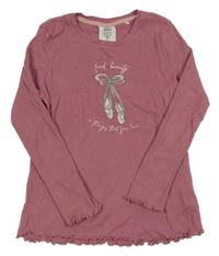 Růžové žebrované triko s piškoty L&D