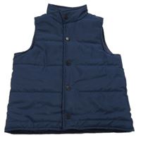 Tmavomdorá šusťáková zateplená vesta Shein 