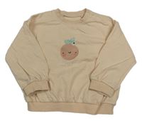 Broskvová oversize mikina s jablkem Tu