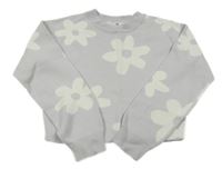 Světlefialový crop svetr s květy H&M