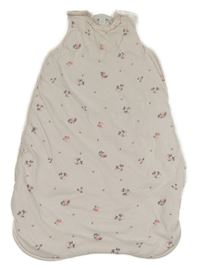 Světlerůžový kytičkovaný zateplený spací pytel The Little White Company