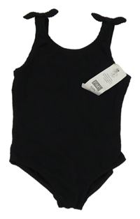 Nové - Černé žebrované jednodílné plavky F&F