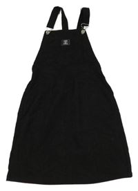 Černé manšestrové šaty s nášivkou Shein