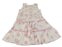 Bílé lehké květované šaty 