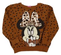 Medová oversize mikina s Minnií a puntíky Disney