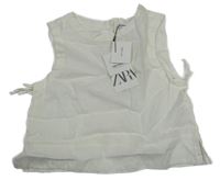 Nové - Bílá lněná crop halenka Zara