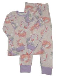 Světlerůžovo-fialové pyžamo s jednorožci Dunnes