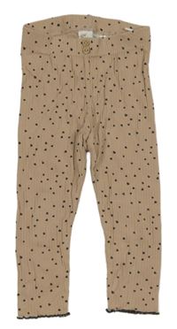 Béžové žebrované legíny se srdíčky H&M