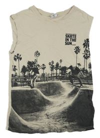 Béžové tílko se skateboardisty Chapter young