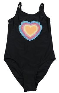 Nové - Černé jednodílné plavky se srdcem Primark