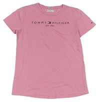 Růžové tričko s logem Tommy Hilfiger