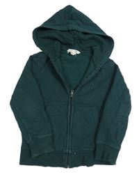 Tmavozelená propínací mikina s kapucí H&M