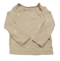 Béžové žebrované triko s měsíci a hvězdičkami F&F