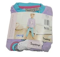 Nové - levandulovo-azurové sametové pyžamo s jednorožcem impidimpi