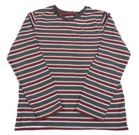 Tmavošedo-vínovo-světlešedé pruhované triko Nutmeg