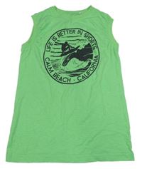 Zelené melírované tílko se surfařem YIGGA