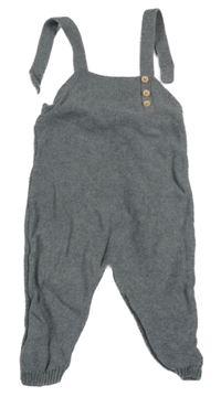 Šedé melírované pletené laclové tepláky lupilu