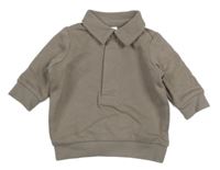 Světlehnědošedá mikina s límečkem Next