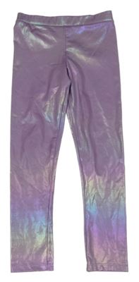 Fialové metalické sportovní legíny H&M
