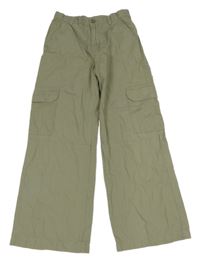 Khaki cargo plátěné kalhoty H&M