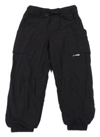 Černé cuff šusťákové podšité kalhoty ZARA