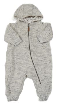 Bílo-šedo-černá melírovaná tepláková kombinéza s kapucí H&M
