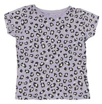 Levandulové tričko s leopardím vzorem F&F
