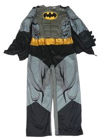 Kostým - Šedo-černý vycpaný overal s pláštěm- Batman  