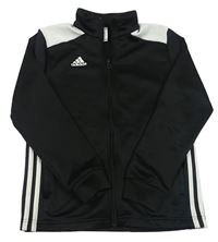 Černo-bílá sportovní propínací mikina s logem Adidas