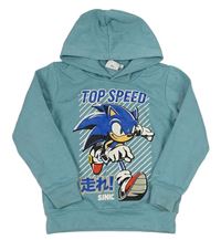 Modrá mikina se Sonicem a kapucí